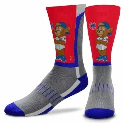 Men's For Bare Feet Chicago Cubs Mascot Snoop V-Curve Crew Socks