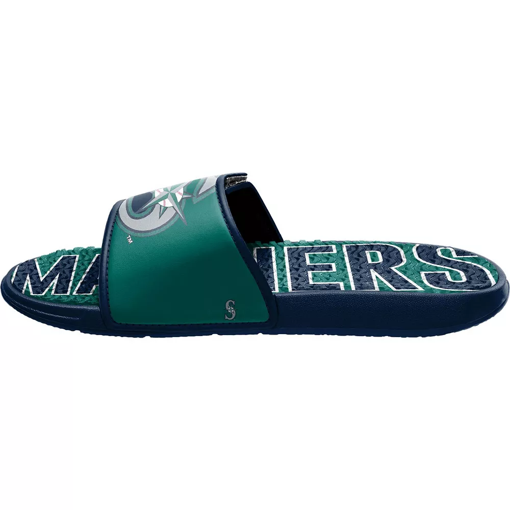 Men's FOCO Seattle Mariners Logo Gel Slide Sandals 4 Men's FOCO Seattle Mariners Logo Gel Slide Sandals - Image 2
