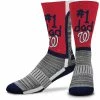 Men's For Bare Feet Washington Nationals #1 Dad V-Curve Crew Socks
