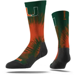 Men's Strideline Miami Hurricanes Tye Dye Crew Socks