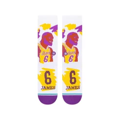 Men's Stance LeBron James Los Angeles Lakers Player Paint Crew Socks -STANCE shop 5937982 ALT2