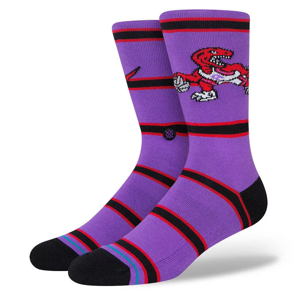 Men's Stance Toronto Raptors Hardwood Classics Stripes Crew Socks 3 Men's Stance Toronto Raptors Hardwood Classics Stripes Crew Socks