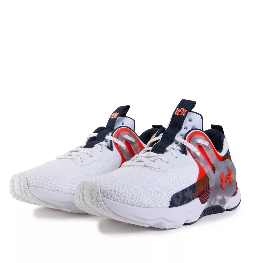 Men's Under Armour White Auburn Tigers HOVR Apex 3 Sneakers 5 Men's Under Armour White Auburn Tigers HOVR Apex 3 Sneakers - Image 3