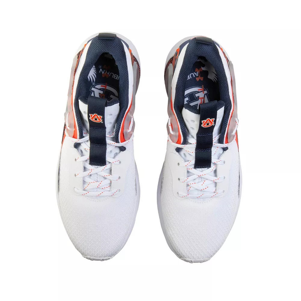 Men's Under Armour White Auburn Tigers HOVR Apex 3 Sneakers 6 Men's Under Armour White Auburn Tigers HOVR Apex 3 Sneakers - Image 4