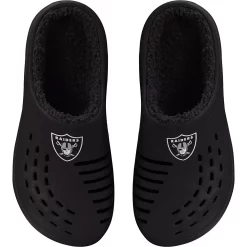 Men's FOCO Las Vegas Raiders Big Logo Sherpa-Lined Clog Slippers