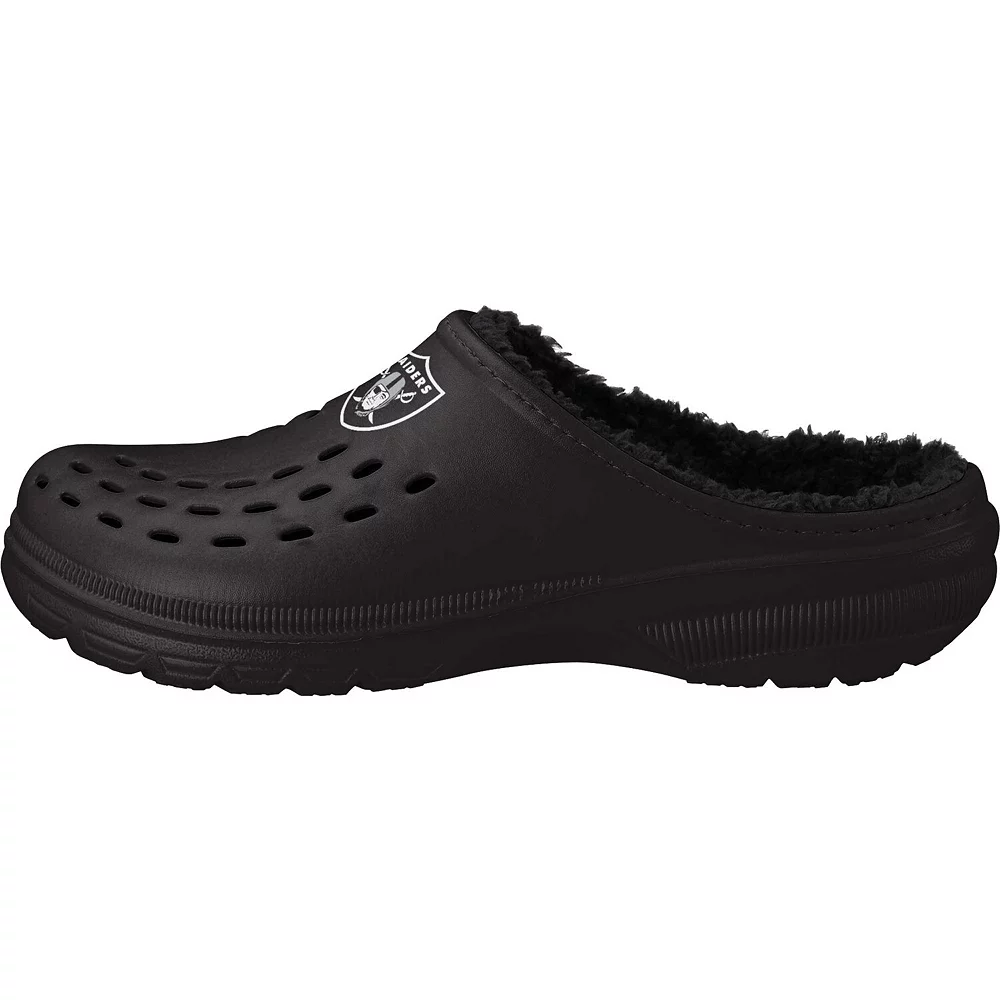 Men's FOCO Las Vegas Raiders Big Logo Sherpa-Lined Clog Slippers 5 Men's FOCO Las Vegas Raiders Big Logo Sherpa-Lined Clog Slippers - Image 3