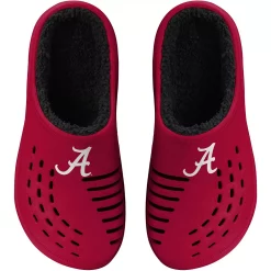 Men's FOCO Alabama Crimson Tide Big Logo Sherpa-Lined Clog Slippers
