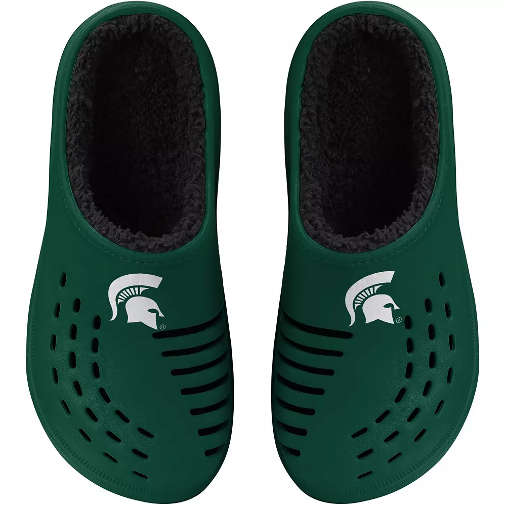 Men's FOCO Michigan State Spartans Big Logo Sherpa-Lined Clog Slippers 4 Men's FOCO Michigan State Spartans Big Logo Sherpa-Lined Clog Slippers - Image 2
