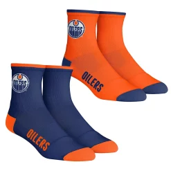 Men's Rock Em Socks Edmonton Oilers Core Team 2-Pack Quarter Length Sock Set