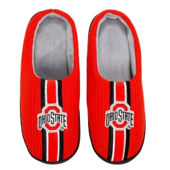 Men's FOCO Scarlet Ohio State Buckeyes Team Stripe Memory Foam Slide Slippers