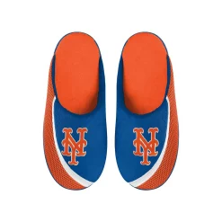 Men's FOCO New York Mets Big Logo Color Edge Slippers