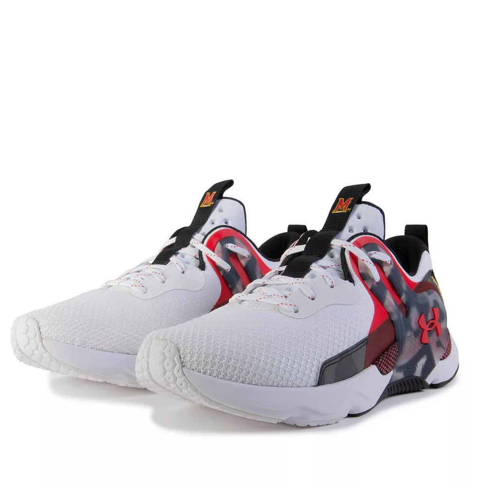 Men's Under Armour White Maryland Terrapins HOVR Apex 3 Sneakers 5 Men's Under Armour White Maryland Terrapins HOVR Apex 3 Sneakers - Image 3