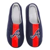Men's FOCO Navy Atlanta Braves Team Stripe Memory Foam Slide Slippers -STANCE shop 6083396