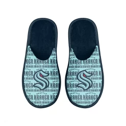 Men's FOCO Seattle Kraken Scuff Logo Slide Slippers