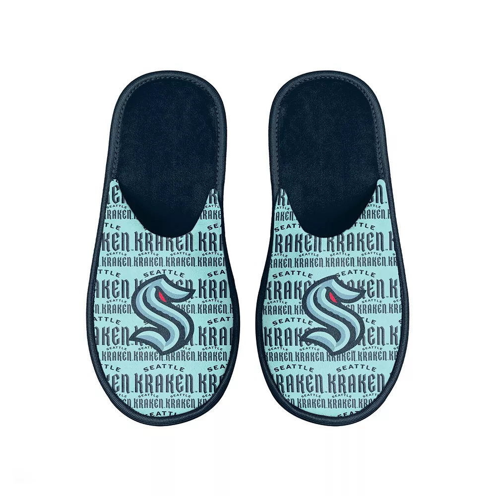 Men's FOCO Seattle Kraken Scuff Logo Slide Slippers 3 Men's FOCO Seattle Kraken Scuff Logo Slide Slippers