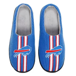Men's FOCO Royal Buffalo Bills Team Stripe Memory Foam Slide Slippers