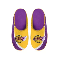 Men's FOCO Los Angeles Lakers Big Logo Color Edge Slippers
