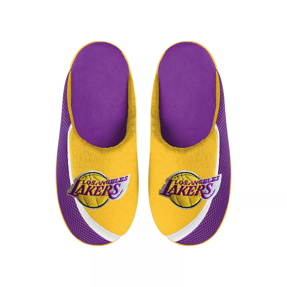 Men's FOCO Los Angeles Lakers Big Logo Color Edge Slippers 4 Men's FOCO Los Angeles Lakers Big Logo Color Edge Slippers - Image 2