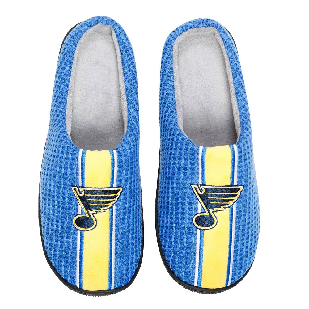 Men's FOCO Blue St. Louis Blues Team Stripe Memory Foam Slide Slippers 3 Men's FOCO Blue St. Louis Blues Team Stripe Memory Foam Slide Slippers