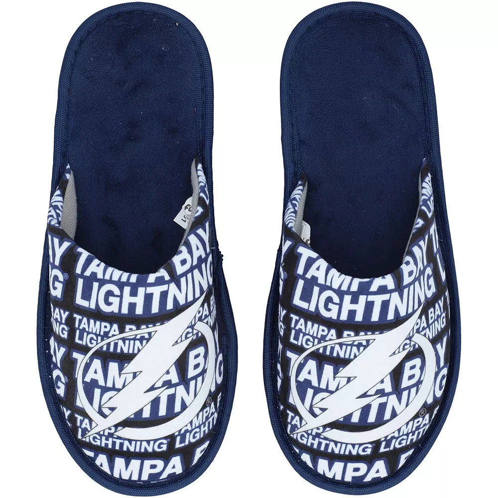 Men's FOCO Tampa Bay Lightning Scuff Logo Slide Slippers 3 Men's FOCO Tampa Bay Lightning Scuff Logo Slide Slippers