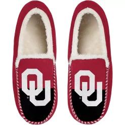 Men's FOCO Oklahoma Sooners Colorblock Moccasin Slippers 6 Men's FOCO Oklahoma Sooners Colorblock Moccasin Slippers -STANCE shop 6088067 ALT