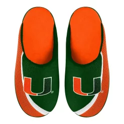 Men's FOCO Miami Hurricanes Big Logo Color Edge Slippers