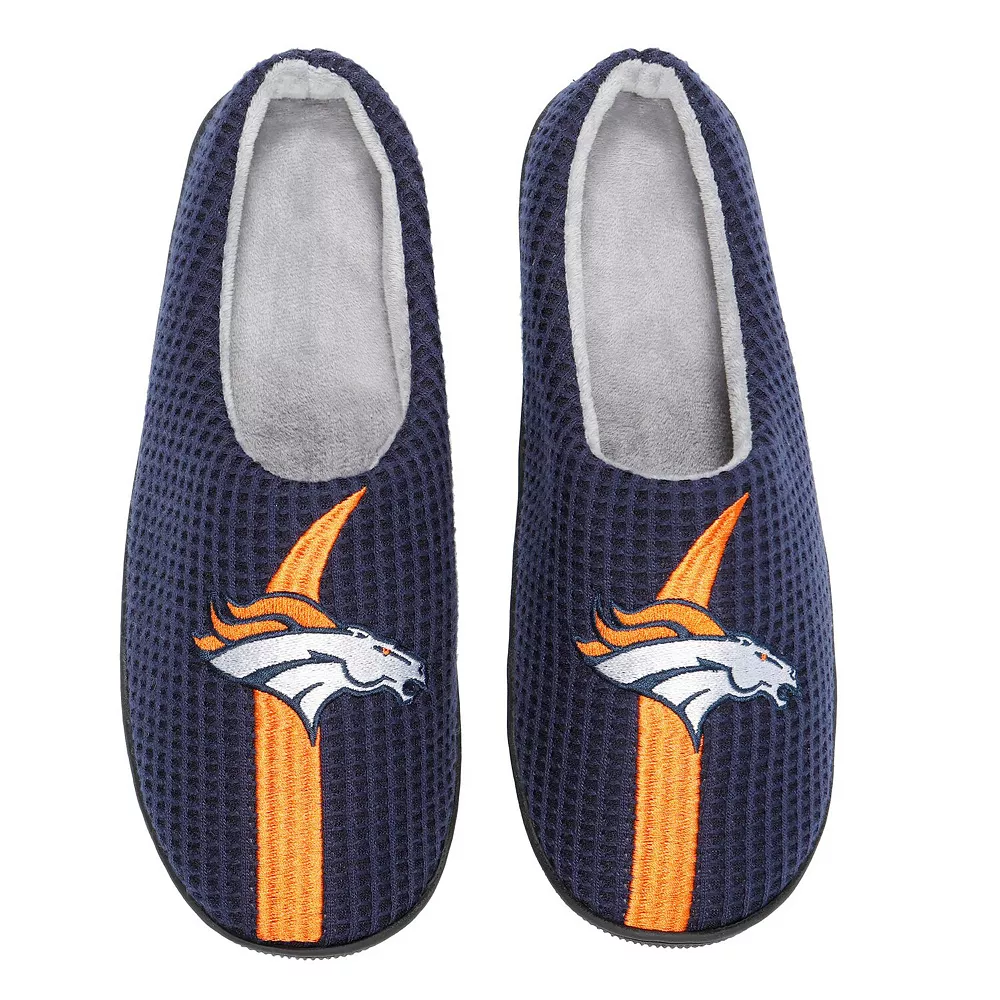 Men's FOCO Navy Denver Broncos Team Stripe Memory Foam Slide Slippers 3 Men's FOCO Navy Denver Broncos Team Stripe Memory Foam Slide Slippers