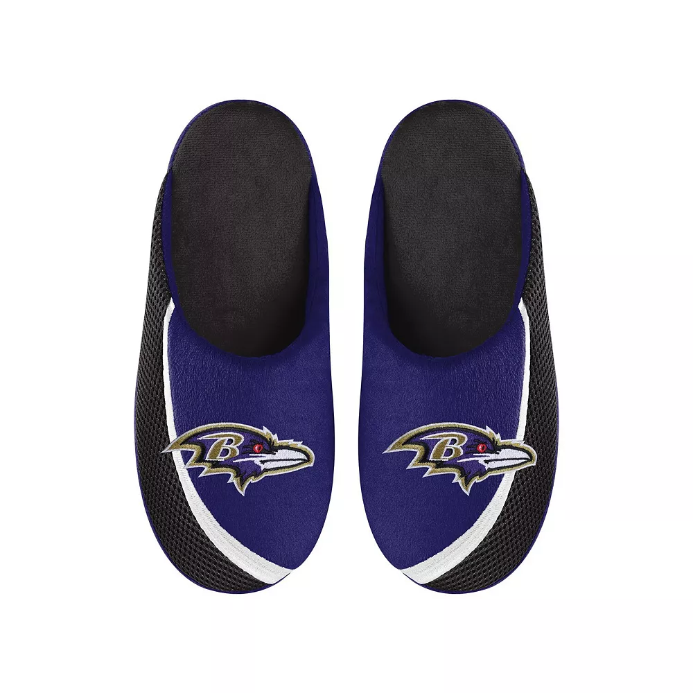 Men's FOCO Baltimore Ravens Big Logo Color Edge Slippers 4 Men's FOCO Baltimore Ravens Big Logo Color Edge Slippers - Image 2