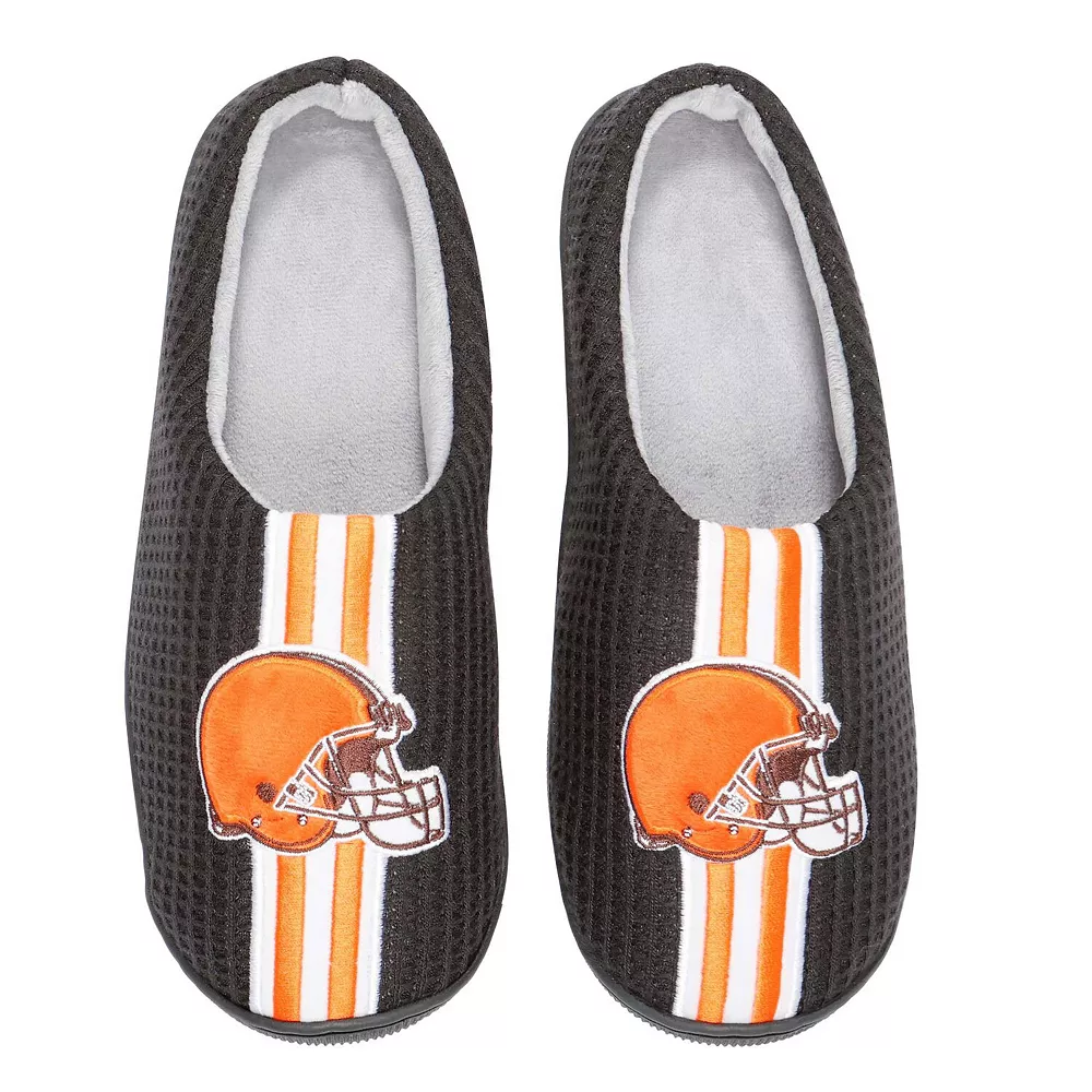 Men's FOCO Black Cleveland Browns Team Stripe Memory Foam Slide Slippers 3 Men's FOCO Black Cleveland Browns Team Stripe Memory Foam Slide Slippers