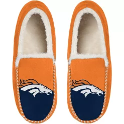 Men's FOCO Denver Broncos Colorblock Moccasin Slippers