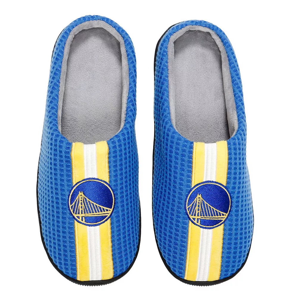 Men's FOCO Royal Golden State Warriors Team Stripe Memory Foam Slide Slippers 3 Men's FOCO Royal Golden State Warriors Team Stripe Memory Foam Slide Slippers