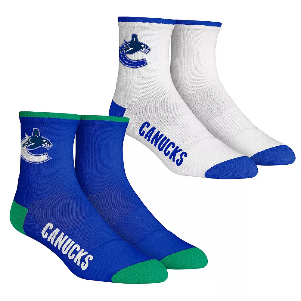 Men's Rock Em Socks Vancouver Canucks Core Team 2-Pack Quarter Length Sock Set 3 Men's Rock Em Socks Vancouver Canucks Core Team 2-Pack Quarter Length Sock Set