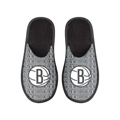 Men's FOCO Brooklyn Nets Scuff Logo Slide Slippers