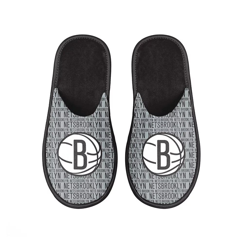 Men's FOCO Brooklyn Nets Scuff Logo Slide Slippers 4 Men's FOCO Brooklyn Nets Scuff Logo Slide Slippers - Image 2