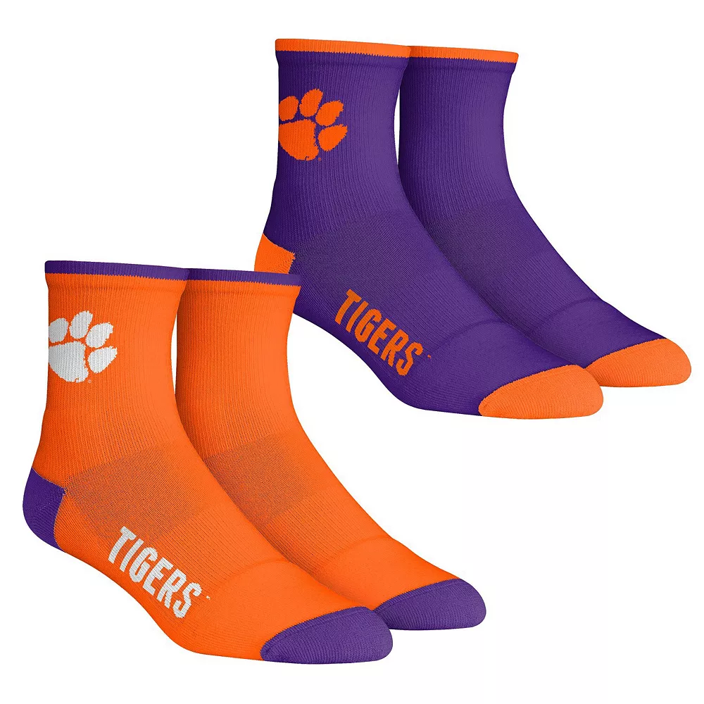 Men's Rock Em Socks Clemson Tigers Core Team 2-Pack Quarter Length Sock Set 3 Men's Rock Em Socks Clemson Tigers Core Team 2-Pack Quarter Length Sock Set