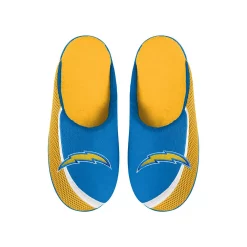 Men's FOCO Los Angeles Chargers Big Logo Color Edge Slippers