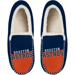 Men's FOCO Houston Astros Colorblock Moccasin Slippers