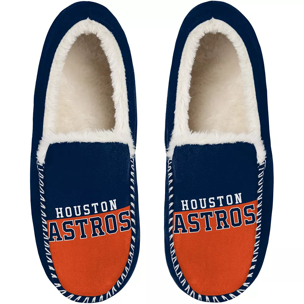 Men's FOCO Houston Astros Colorblock Moccasin Slippers 4 Men's FOCO Houston Astros Colorblock Moccasin Slippers - Image 2