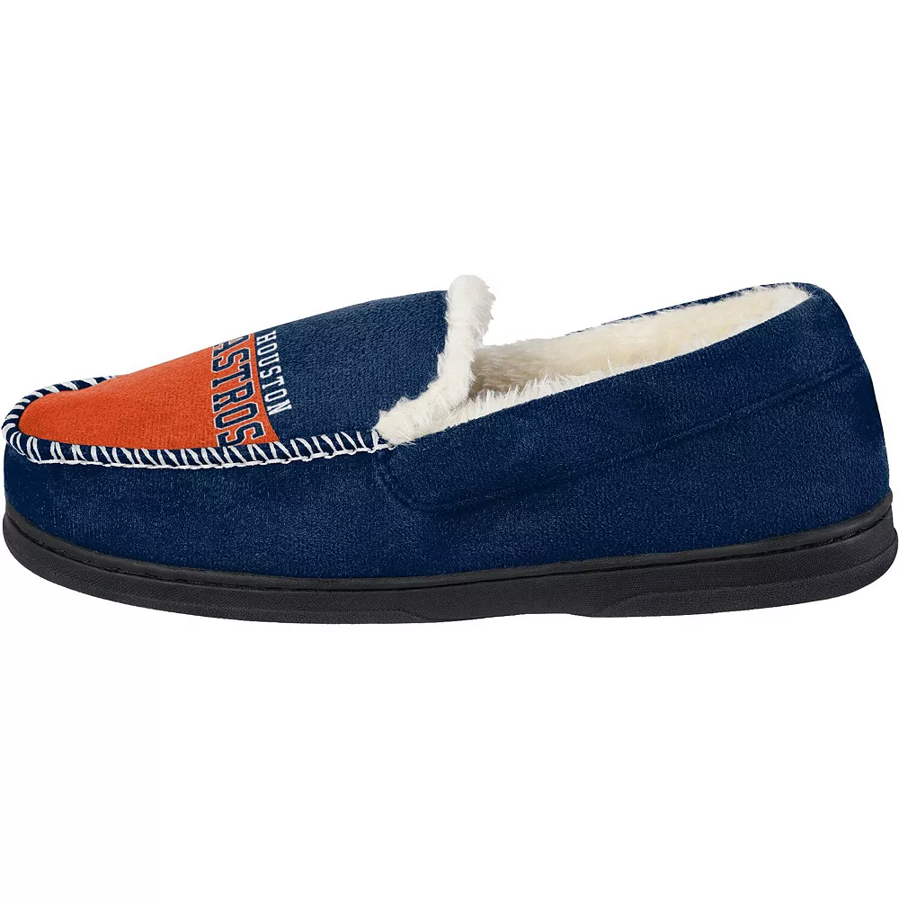 Men's FOCO Houston Astros Colorblock Moccasin Slippers 5 Men's FOCO Houston Astros Colorblock Moccasin Slippers - Image 3