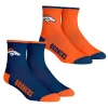 Men's Rock Em Socks Denver Broncos Core Team 2-Pack Quarter Length Sock Set