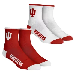 Men's Rock Em Socks Indiana Hoosiers Core Team 2-Pack Quarter Length Sock Set