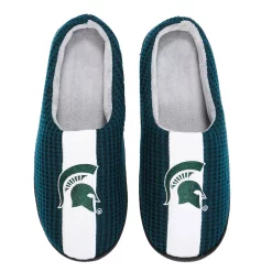 Men's FOCO Green Michigan State Spartans Team Stripe Memory Foam Slide Slippers