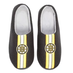 Men's FOCO Black Boston Bruins Team Stripe Memory Foam Slide Slippers