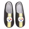 Men's FOCO Black Pittsburgh Steelers Team Stripe Memory Foam Slide Slippers -STANCE shop 6158790