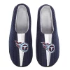 Men's FOCO Navy Tennessee Titans Team Stripe Memory Foam Slide Slippers -STANCE shop 6159084