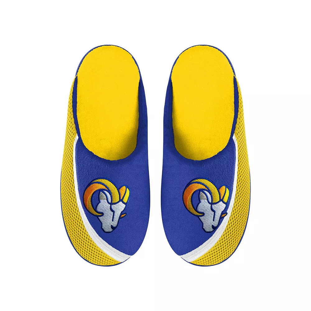 Men's FOCO Los Angeles Rams Big Logo Color Edge Slippers 3 Men's FOCO Los Angeles Rams Big Logo Color Edge Slippers