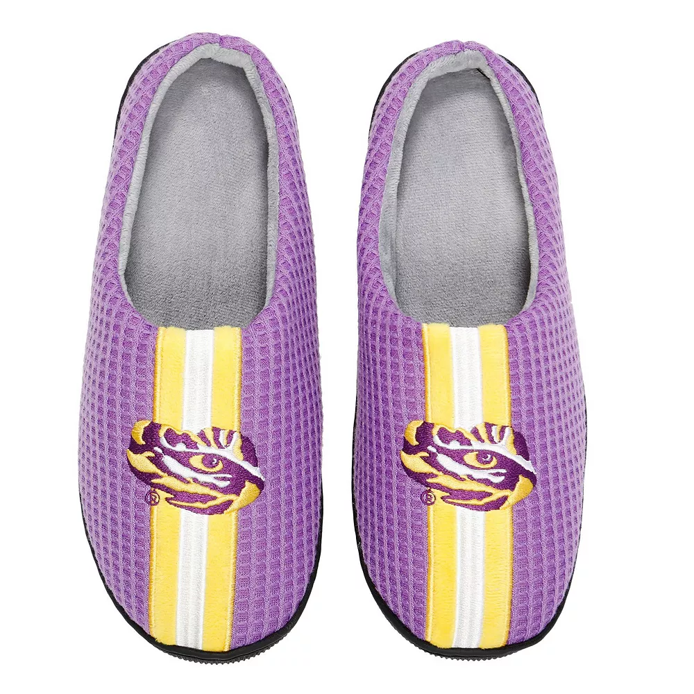 Men's FOCO Purple LSU Tigers Team Stripe Memory Foam Slide Slippers 3 Men's FOCO Purple LSU Tigers Team Stripe Memory Foam Slide Slippers