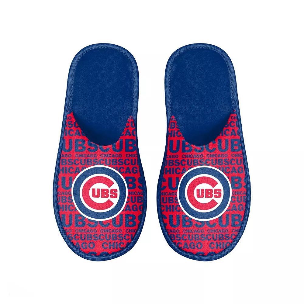 Men's FOCO Chicago Cubs Scuff Logo Slide Slippers 3 Men's FOCO Chicago Cubs Scuff Logo Slide Slippers