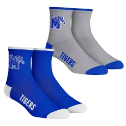 Men's Rock Em Socks Memphis Tigers Core Team 2-Pack Quarter Length Sock Set
